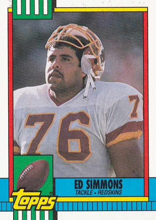 #134 Ed Simmons - Washington Redskins - 1990 Topps Football
