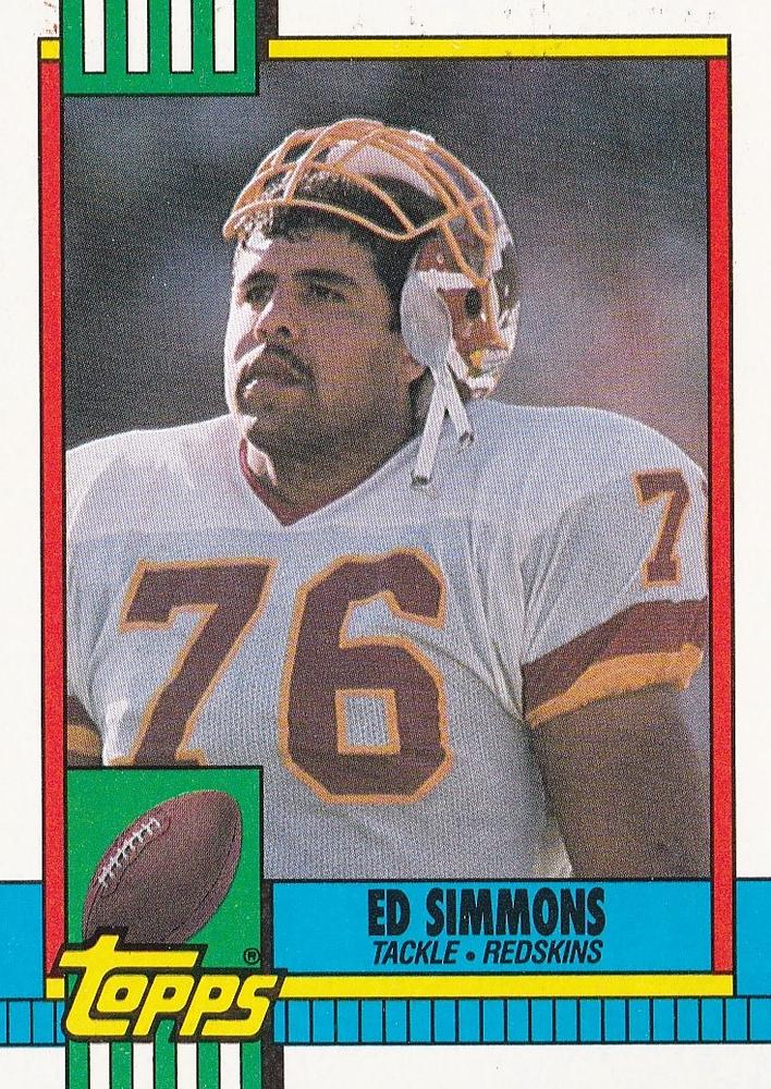 #134 Ed Simmons - Washington Redskins - 1990 Topps Football