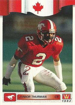 #134 Junior Thurman - Calgary Stampeders - 1992 All World CFL Football