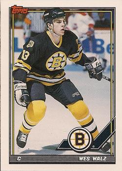 #134 Wes Walz - Boston Bruins - 1991-92 Topps Hockey