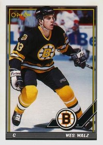 #134 Wes Walz - Boston Bruins - 1991-92 O-Pee-Chee Hockey