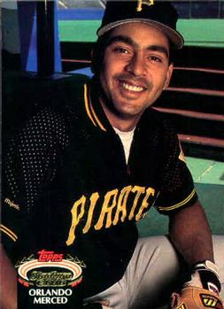 #134 Orlando Merced - Pittsburgh Pirates - 1992 Stadium Club Baseball