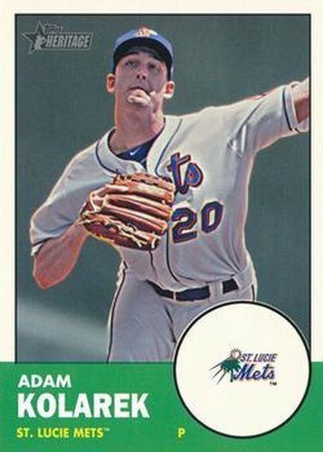 #134 Adam Kolarek - St. Lucie Mets - 2012 Topps Heritage Minor League Baseball