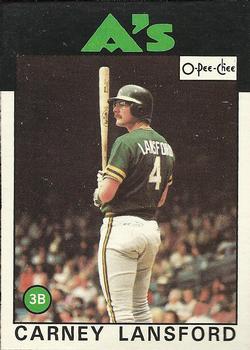 #134 Carney Lansford - Oakland Athletics - 1986 O-Pee-Chee Baseball