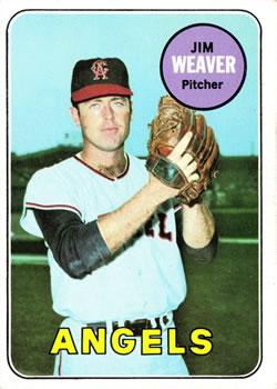 #134 Jim Weaver - California Angels - 1969 Topps Baseball