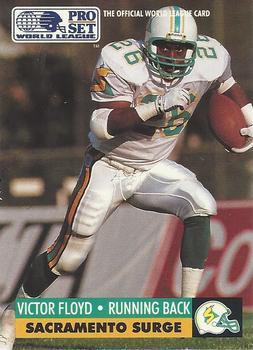#134 Victor Floyd - Sacramento Surge - 1991 Pro Set WLAF Football
