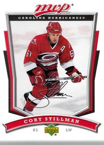 #134 Cory Stillman - Carolina Hurricanes - 2007-08 Upper Deck MVP Hockey