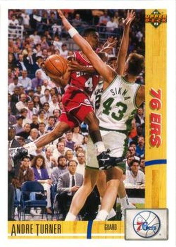 #134 Andre Turner - Philadelphia 76ers - 1991-92 Upper Deck Basketball