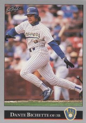 #134 Dante Bichette - Milwaukee Brewers - 1992 Leaf Baseball