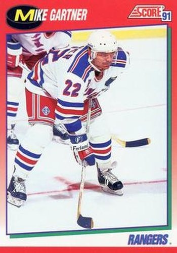 #135 Mike Gartner - New York Rangers - 1991-92 Score Canadian Hockey