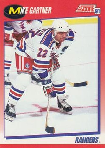#135 Mike Gartner - New York Rangers - 1991-92 Score Canadian Bilingual Hockey