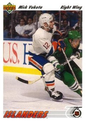 #135 Mick Vukota - New York Islanders - 1991-92 Upper Deck Hockey