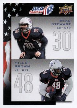 #135 Beau Stewart / Miles Brown - USA - 2014 Upper Deck USA Football