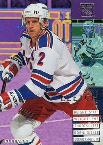 #135 Brian Leetch - New York Rangers - 1994-95 Fleer Hockey