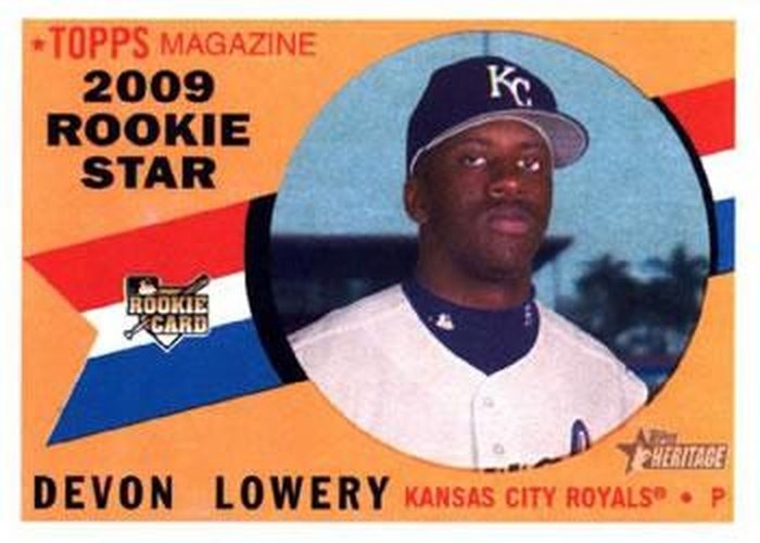 #135 Devon Lowery - Kansas City Royals - 2009 Topps Heritage Baseball