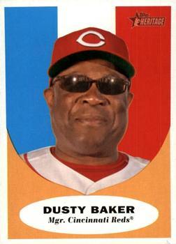 #135 Dusty Baker - Cincinnati Reds - 2010 Topps Heritage Baseball