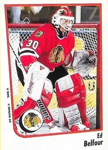 #135 Ed Belfour - Chicago Blackhawks - 1994-95 Panini Hockey Stickers