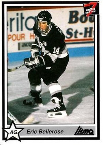 #135 Eric Bellerose - Hull Olympique - 1990-91 7th Inning Sketch QMJHL Hockey