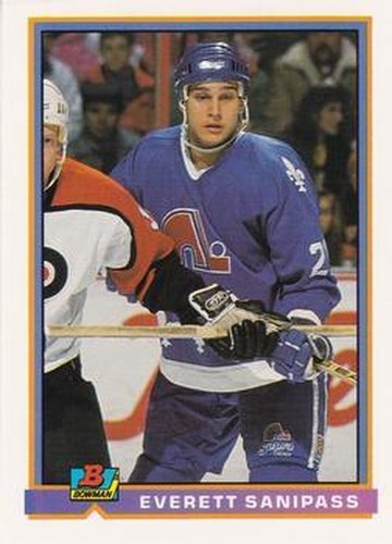 #135 Everett Sanipass - Quebec Nordiques - 1991-92 Bowman Hockey