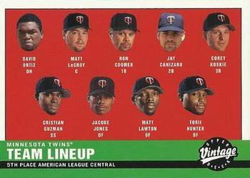 #135 Minnesota Twins - Minnesota Twins - 2001 Upper Deck Vintage Baseball