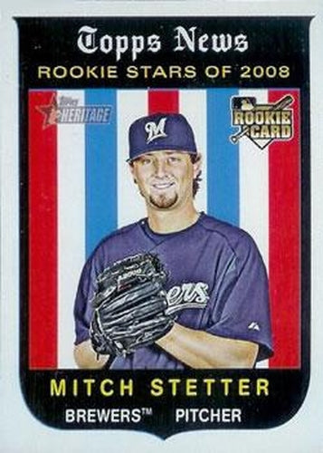#135 Mitch Stetter - Milwaukee Brewers - 2008 Topps Heritage Baseball