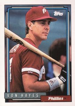 #135 Von Hayes - Philadelphia Phillies - 1992 Topps Baseball