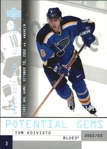 #135 Tom Koivisto - St. Louis Blues - 2002-03 Upper Deck Mask Collection Hockey