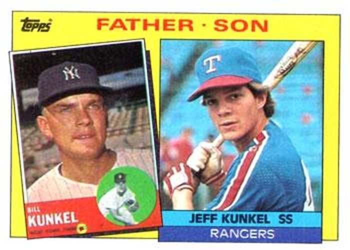 #136 Bill Kunkel / Jeff Kunkel F&S - New York Yankees / Texas Rangers - 1985 Topps Baseball
