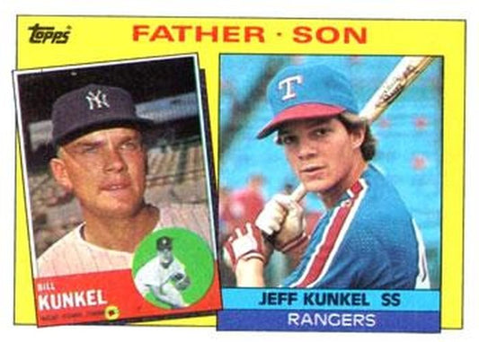 #136 Bill Kunkel / Jeff Kunkel F&S - New York Yankees / Texas Rangers - 1985 Topps Baseball