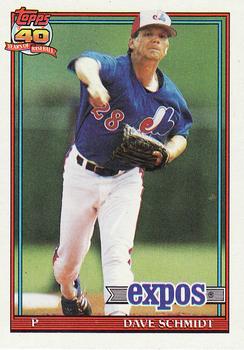 #136 Dave Schmidt - Montreal Expos - 1991 Topps Baseball