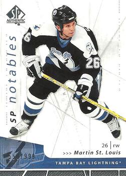 #136 Martin St. Louis - Tampa Bay Lightning - 2006-07 SP Authentic Hockey