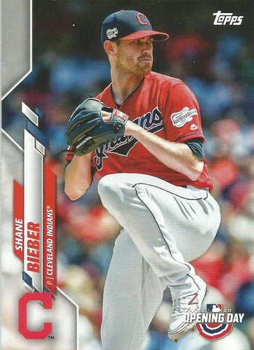 #136 Shane Bieber - Cleveland Indians - 2020 Topps Opening Day Baseball
