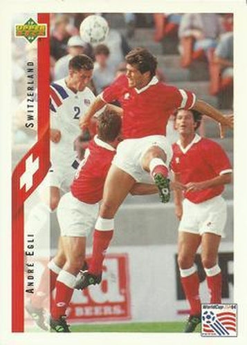 #136 AndrŽ Egli - Switzerland - 1994 Upper Deck World Cup Contenders English/Spanish Soccer