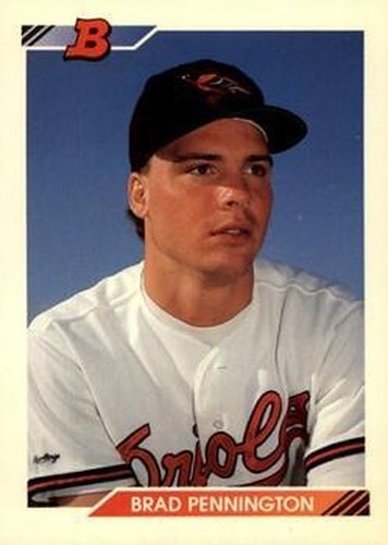 #136 Brad Pennington - Baltimore Orioles - 1992 Bowman Baseball