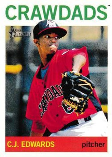 #136 C.J. Edwards - Hickory Crawdads - 2013 Topps Heritage Minor League Baseball