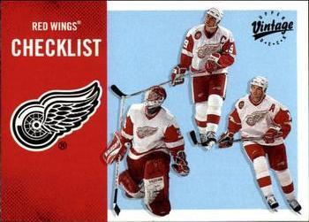 #136 Red Wings Checklist - Detroit Red Wings - 2000-01 Upper Deck Vintage Hockey