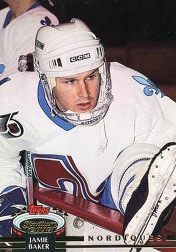 #136 Jamie Baker - Quebec Nordiques - 1992-93 Stadium Club Hockey