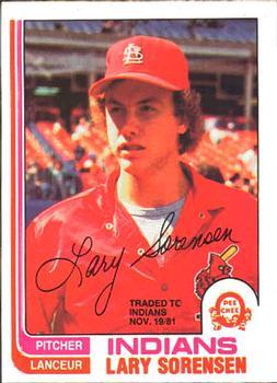 #136 Lary Sorensen - Cleveland Indians - 1982 O-Pee-Chee Baseball