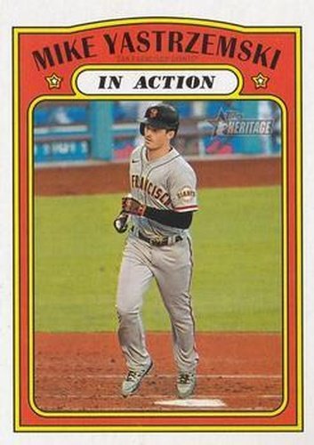 #136 Mike Yastrzemski - San Francisco Giants - 2021 Topps Heritage Baseball