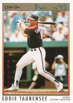 #136 Eddie Taubensee - Houston Astros - 1992 O-Pee-Chee Premier Baseball