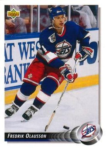 #136 Fredrik Olausson - Winnipeg Jets - 1992-93 Upper Deck Hockey