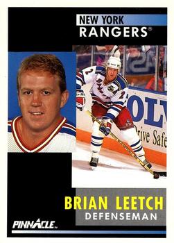 #136 Brian Leetch - New York Rangers - 1991-92 Pinnacle Hockey