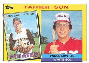 #137 Vern Law / Vance Law F&S - Pittsburgh Pirates / Chicago White Sox - 1985 Topps Baseball