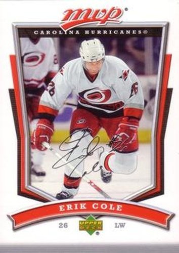 #137 Erik Cole - Carolina Hurricanes - 2007-08 Upper Deck MVP Hockey
