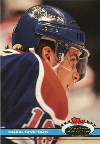 #137 Craig Simpson - Edmonton Oilers - 1991-92 Stadium Club Hockey