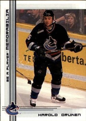 #137 Harold Druken - Vancouver Canucks - 2000-01 Be a Player Memorabilia Hockey