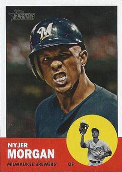 #137b Nyjer Morgan - Milwaukee Brewers - 2012 Topps Heritage Baseball