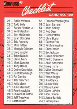 #100 Checklist 28-129 - 1990 Donruss Baseball