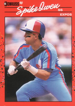 #102 Spike Owen - Montreal Expos - 1990 Donruss Baseball