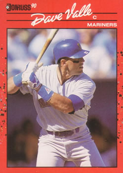 #129 Dave Valle - Seattle Mariners - 1990 Donruss Baseball